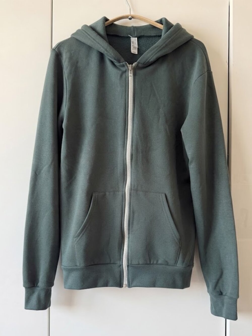 American Apparel Flex Fleece Sherpa Lined Zip Hoodie Hunter Green Unisex M